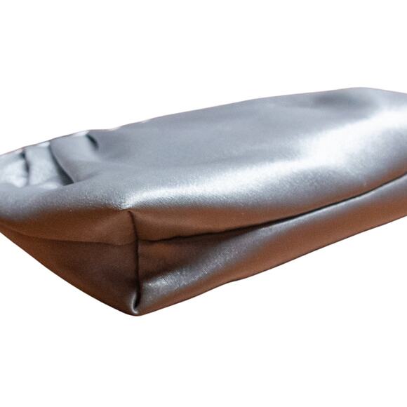 VINTAGE Gray Handbag Formal Satin Prom Bridesmaid Bag Crossbody Small Purse - Picture 3 of 7